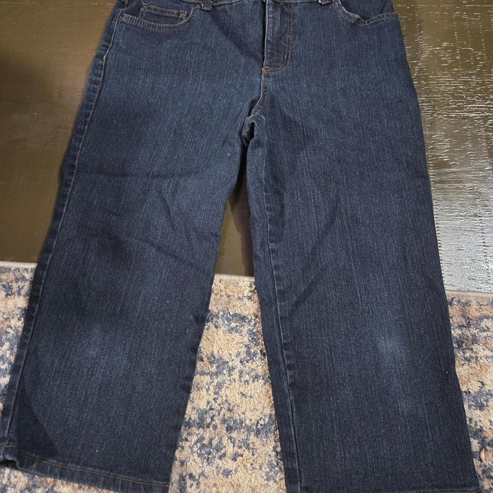 Kim Rogers Petite Women's Dark Wash Denim Capris Cropped Jeans Size 6P
